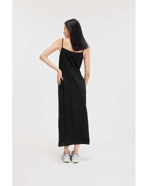 Monki Black Fitted Sleeveless Maxi Dress