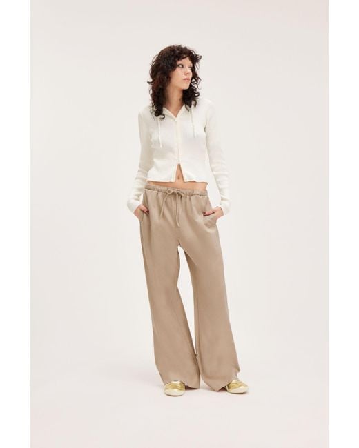 Monki Natural Relaxed Dressy Trousers