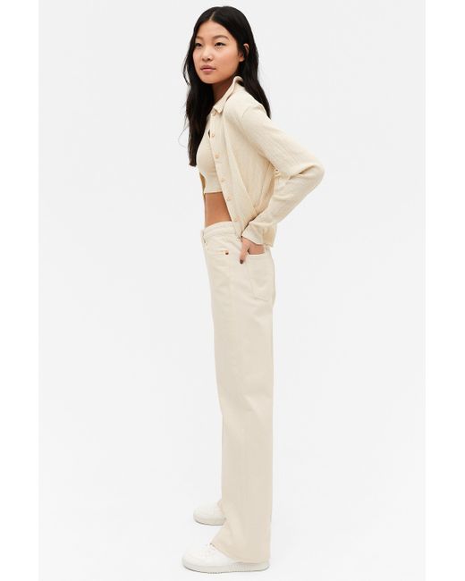 Monki Denim Yoko Off-white Jeans | Lyst 