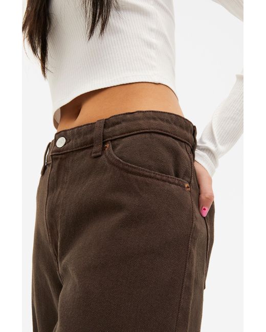 Monki Yoko High Waist Wide Brown Jeans | Lyst Canada