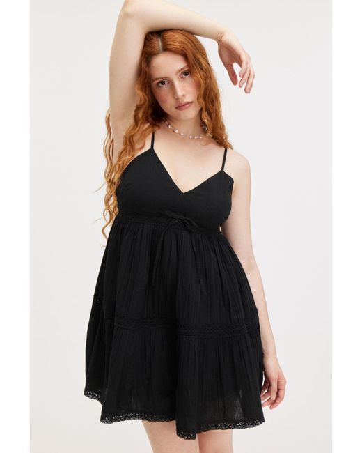 Monki Black Short Mini Cotton Dress