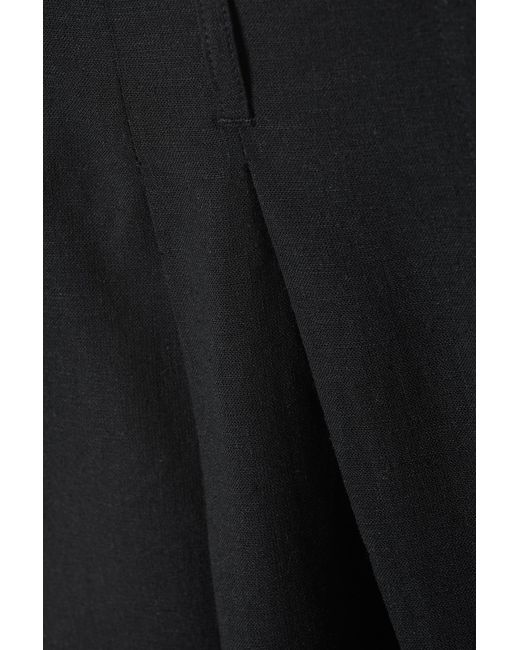 Monki Black Relaxed Linen Blend Trousers