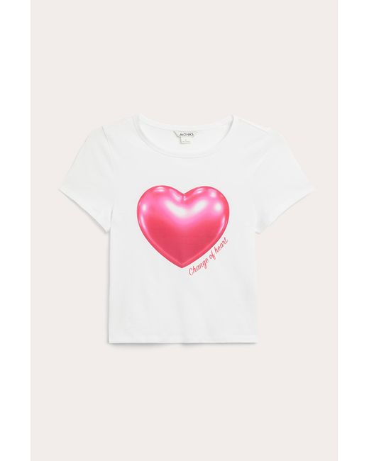 Monki Pink Cropped T-shirt