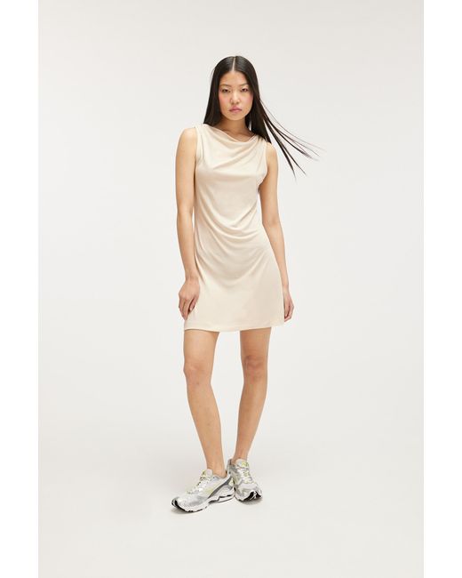 Monki Natural Boat Neck Mini Dress