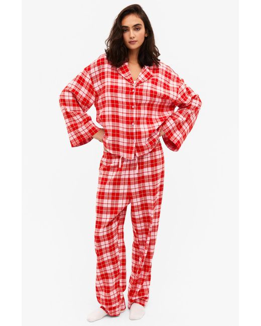 Monki Red Pyjama Trousers