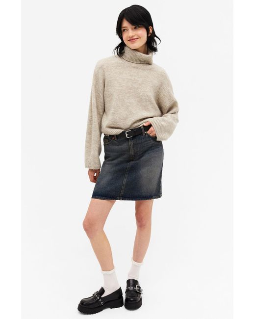 Monki Natural Knitted Turtleneck Sweater