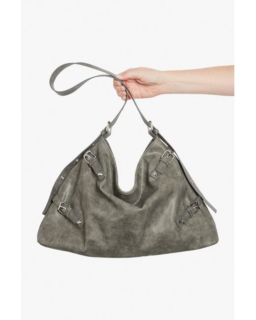 Monki Gray Slouchy Shoulder Bag
