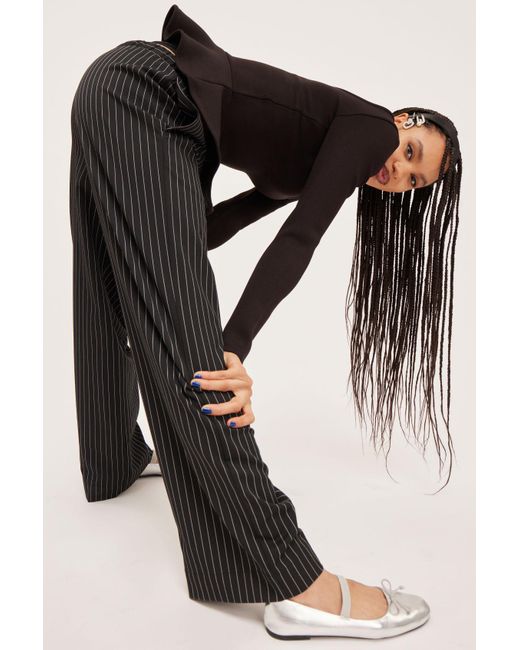 Monki Black Relaxed Dressy Trousers