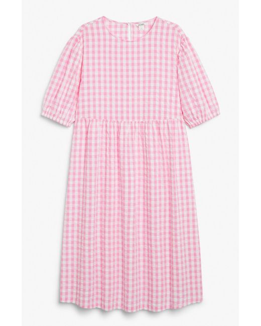 Monki Pink Cotton Midi Dress