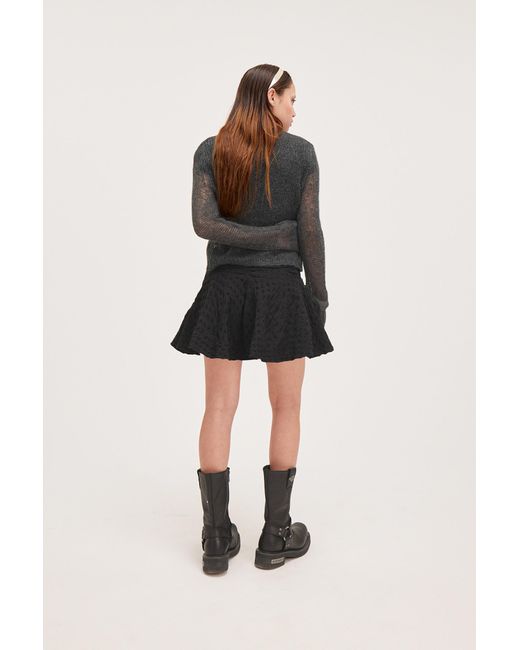 Monki Black Short Bow Detail Mini Skirt