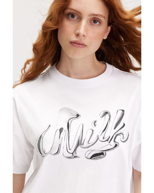 Monki White Oversized Throw-on T-shirt