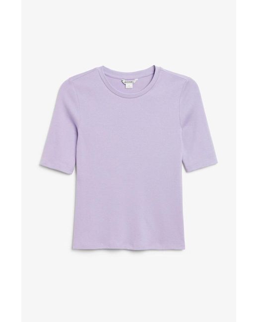 Monki Purple Weiches Körpernahes T-Shirt