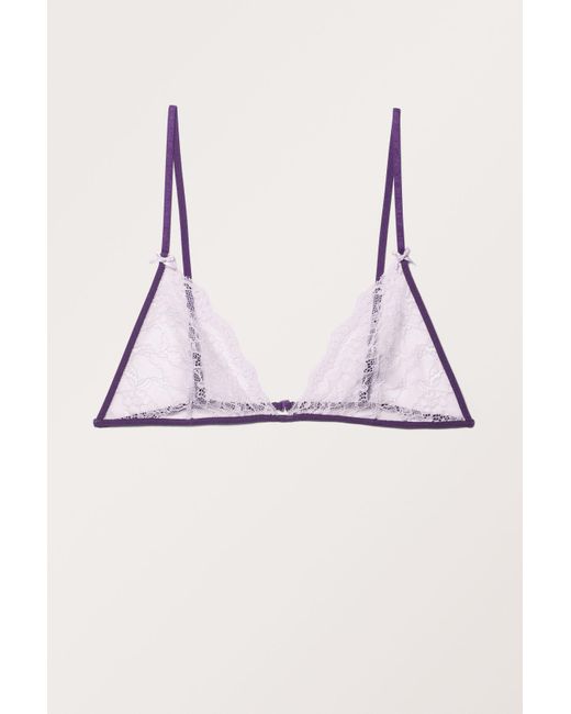 Monki Pink Lace Contrasting Triangle Bra