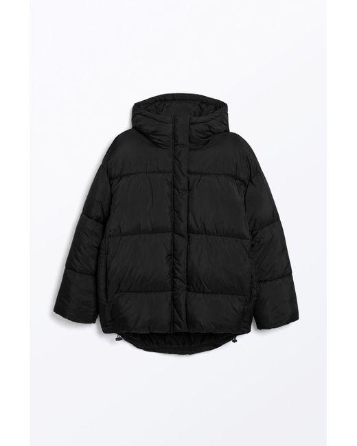 Monki Oversized Hooded Puffer Jacket in Black Lyst UK
