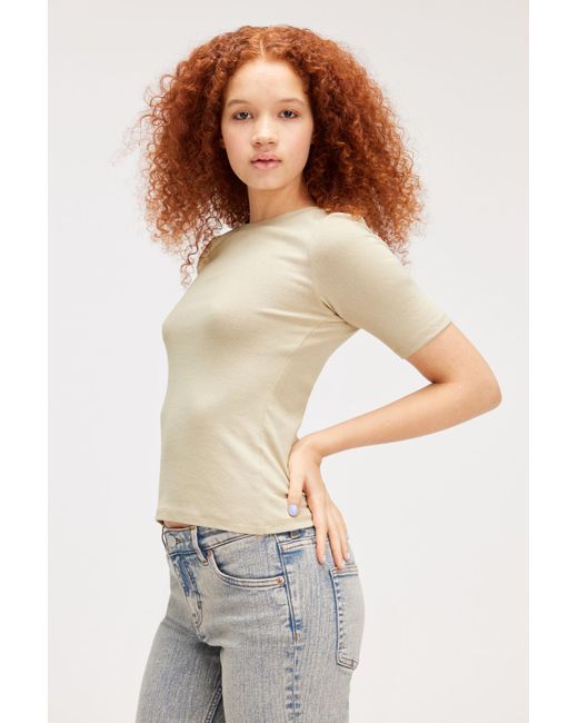 Monki Natural Fitted Soft T-shirt