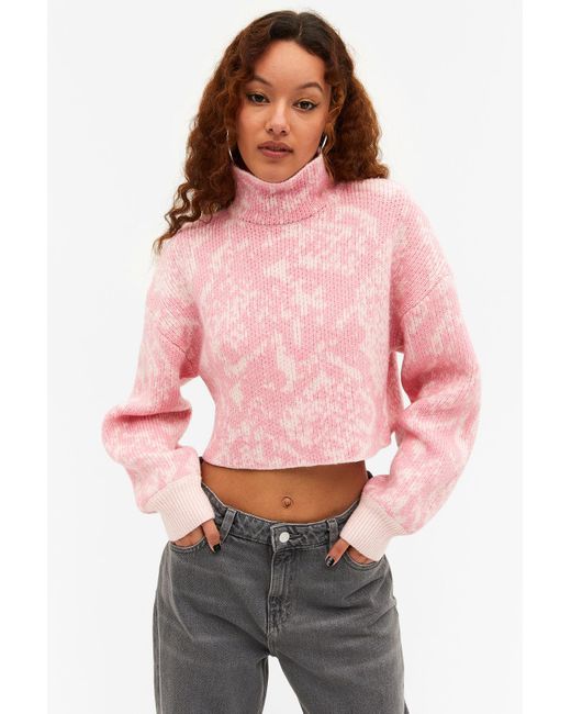 Monki Pink Rib Knit Sweater