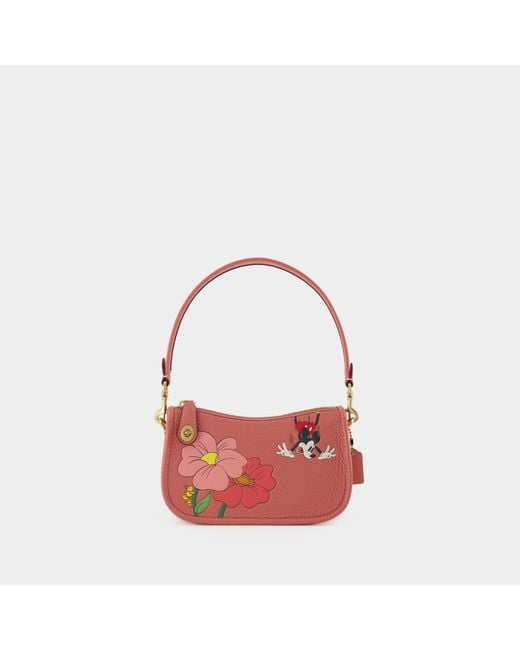 COACH Red Swinger 20 Disney Hobo Bag - - Coral - Leather