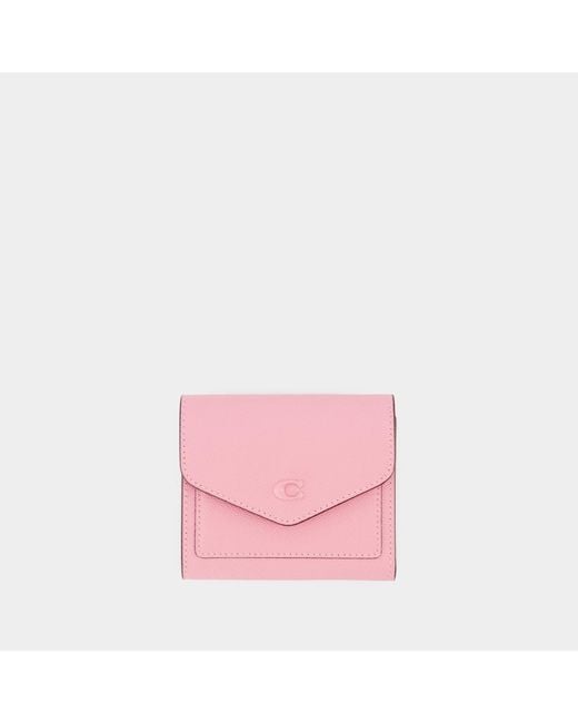 COACH Pink Cross Grain Leather Wyn Small Wallet
