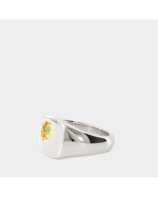 Tom Wood White Mined Small Emerald Ring - - Multi - Silver/14k Or