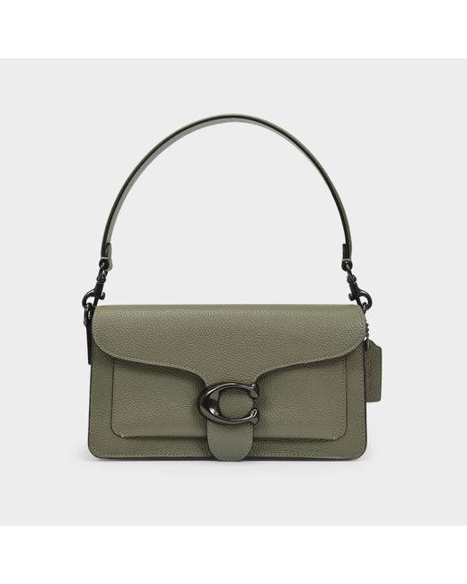 COACH Polished Pebble Leather Tabby Shoulder Bag 26 in Khaki (Green) | Lyst