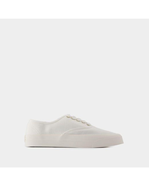 Maison Kitsuné White Lace Up Sneakers
