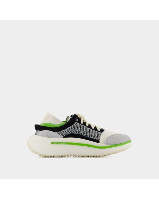 Y-3 Green Qisan Knit Trainers for men