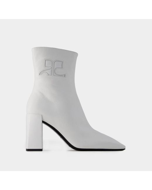 Courreges White Heritage Ankle Boots