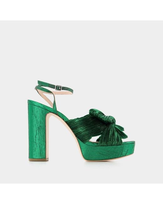 Loeffler Randall Green Natalia Sandals - - Emerald - Leather