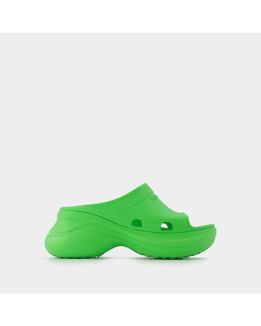 Balenciaga Green Pool Crocs Slide Rub