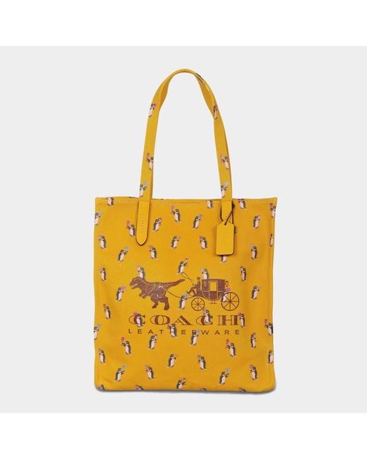 COACH Rexy And Carriage Tote Bag In Yellow Canvas
