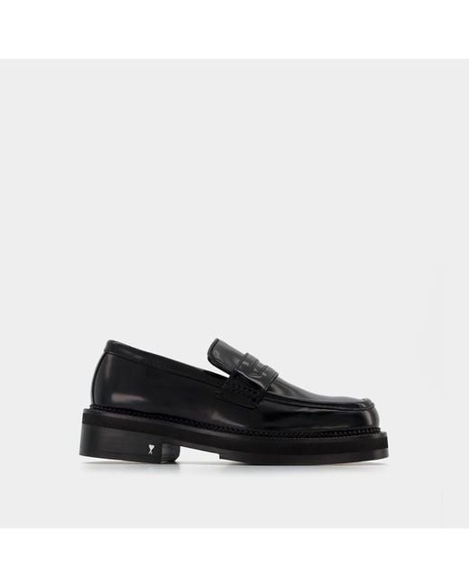 AMI Black Square-toe Loafers for men