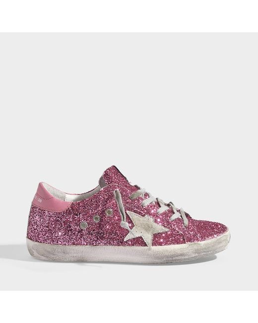 Golden Goose Deluxe Brand Superstar Sneakers In Pink Glitter Calfskin