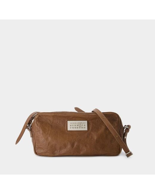 MM6 by Maison Martin Margiela Brown Numeric Small Worn Out Bag