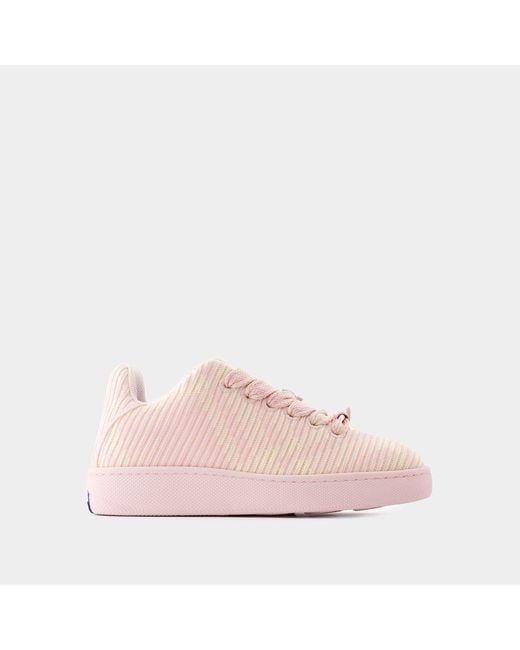 Burberry Pink Check Knit Box Sneakers