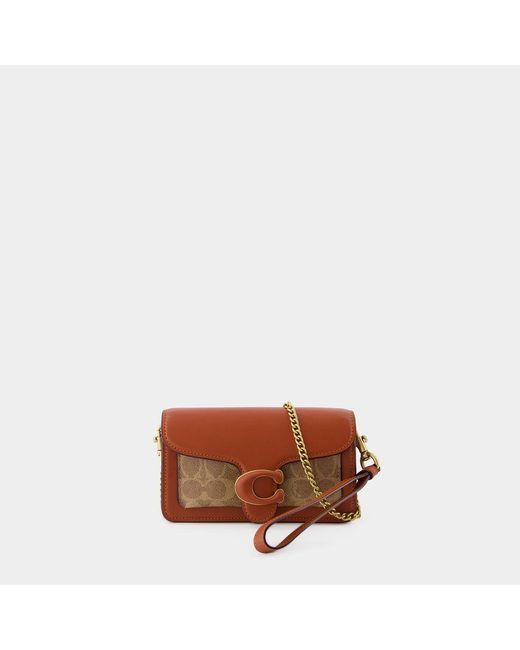 COACH Brown Tabby Wristlet Bag