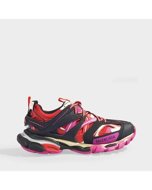 Baskets Track en Maille et Nylon Noir, Rose et Rouge Balenciaga en coloris  Noir | Lyst