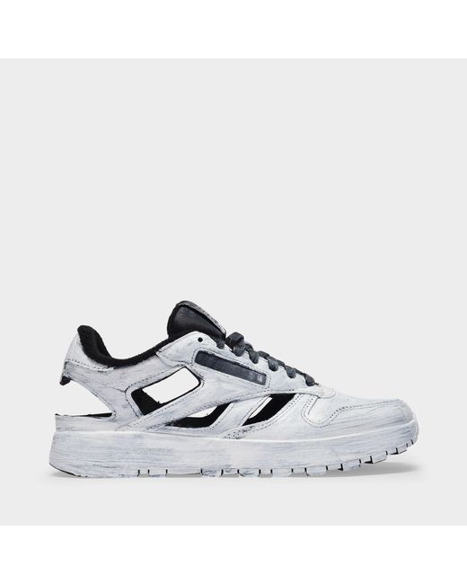 Maison Margiela Gray Sneakers X Reebox Aus Weißem Leder for men