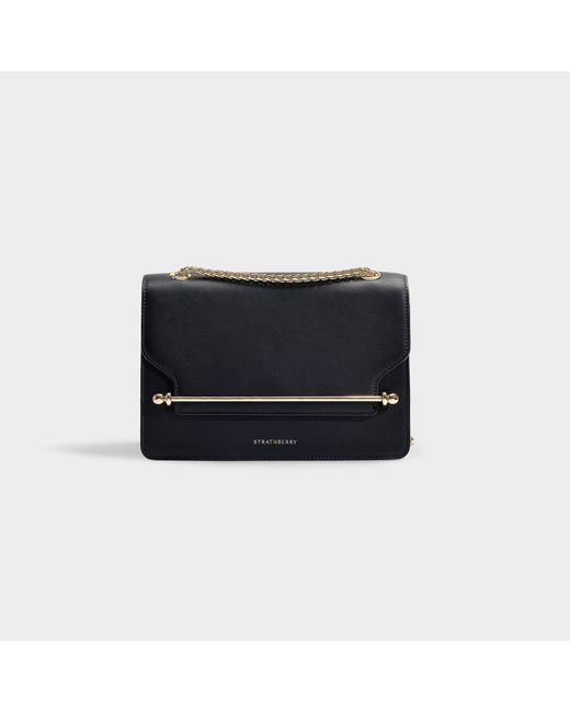 Strathberry Black 'east/west' Leather Crossbody Bag