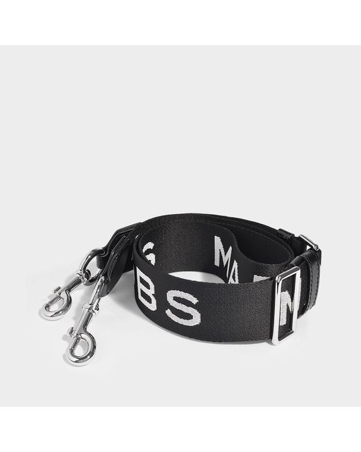 Marc Jacobs Black And Grey Webbed Logo Strap