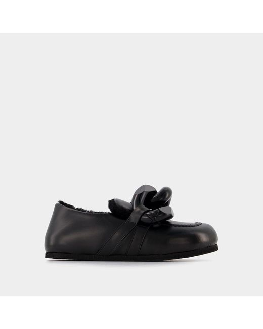 J.W. Anderson Black Chain Loafers Close Back