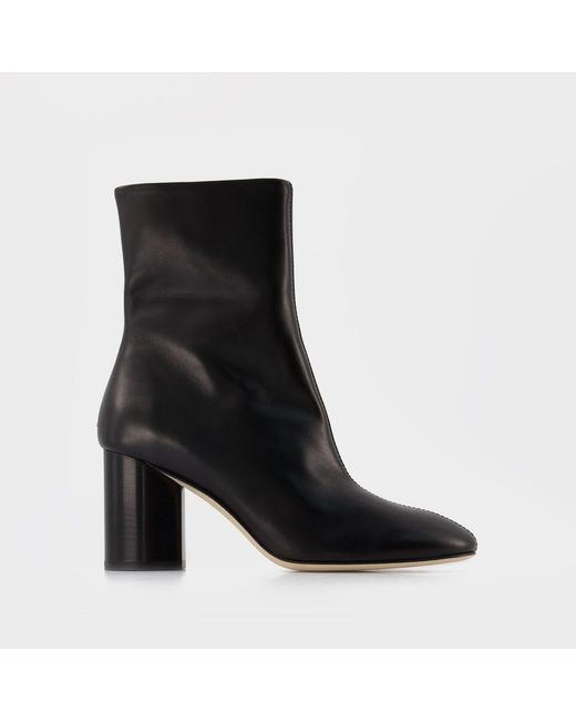 Aeyde Black Alena 75mm Round Toe Ankle