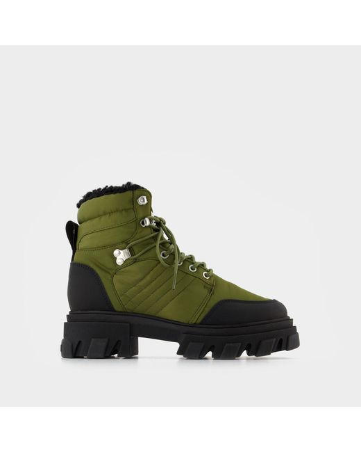 ganni cleated lace up hiking boot