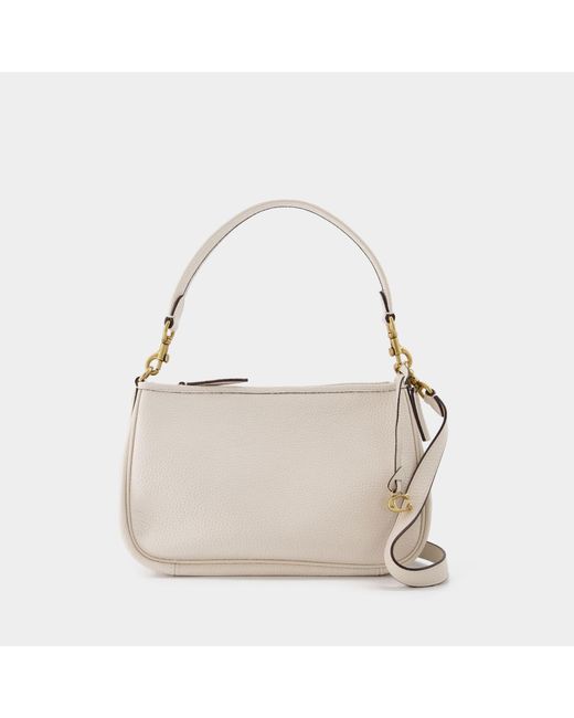 COACH Soft Pebble Leather Cary Crossbody in White (Natural) | Lyst