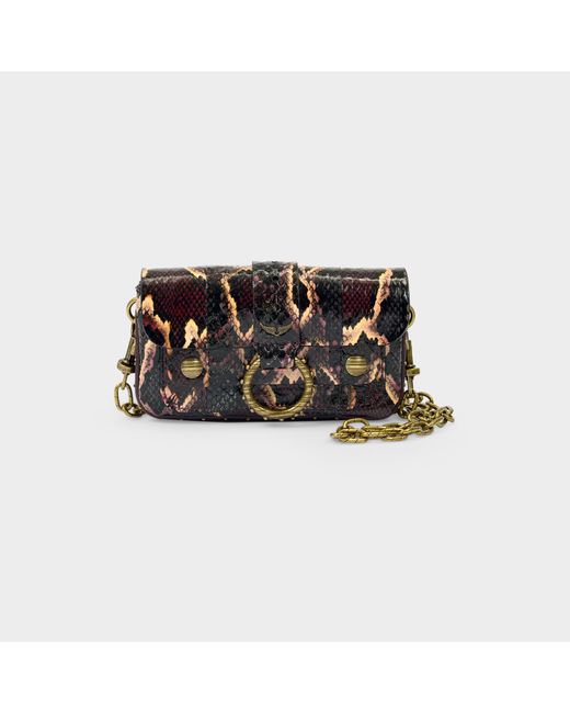 Zadig & Voltaire Black Kate Wallet Bag In Snake Leather