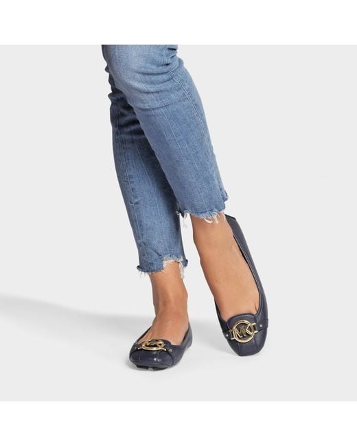MICHAEL Michael Kors Fulton Moc Shoes In Admiral Saffiano in Blue | Lyst
