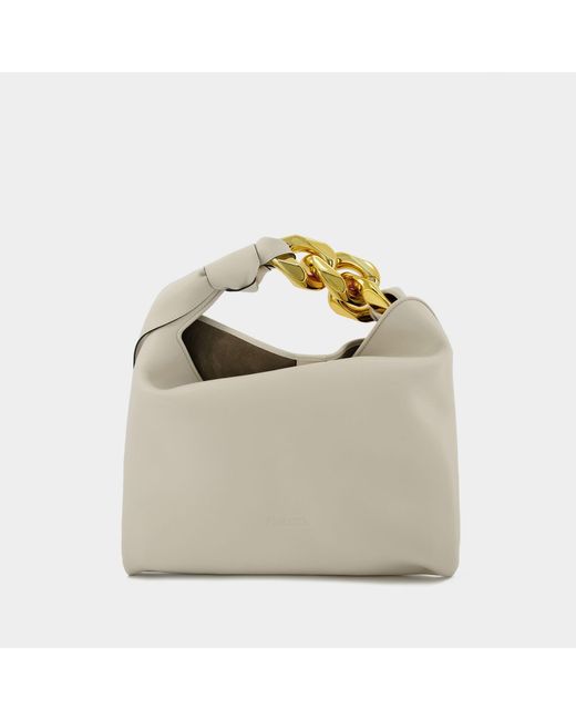 J.W. Anderson Metallic Small Chain Hobo Bag - - Off-white - Leather