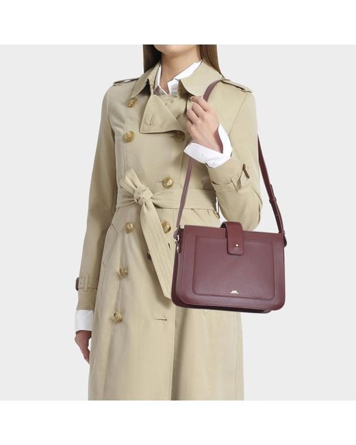 A.P.C. Albane Bag In Wine Red Calfskin Lyst