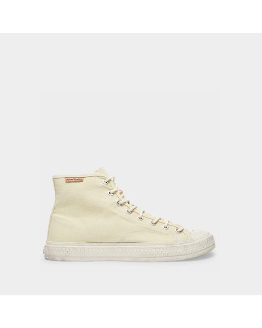 Acne Natural Ballow High Tumbled Sneakers for men