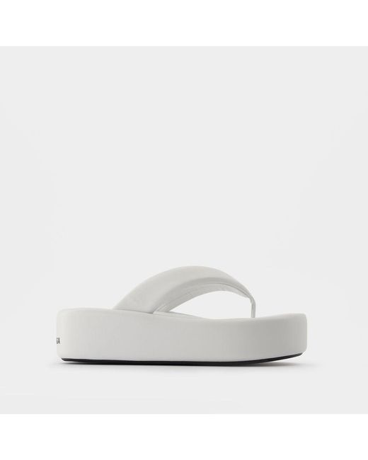 Balenciaga White Rise Thong Sandals