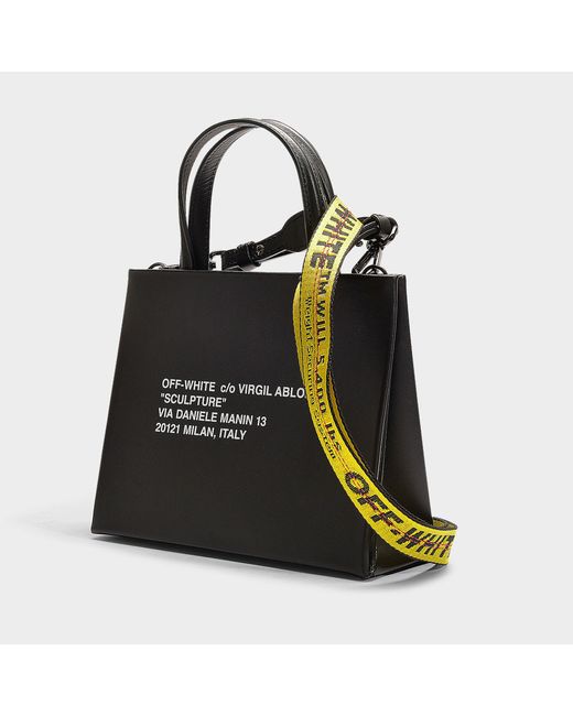 Off-White Leather Tote Box Bag Black in Leather - US